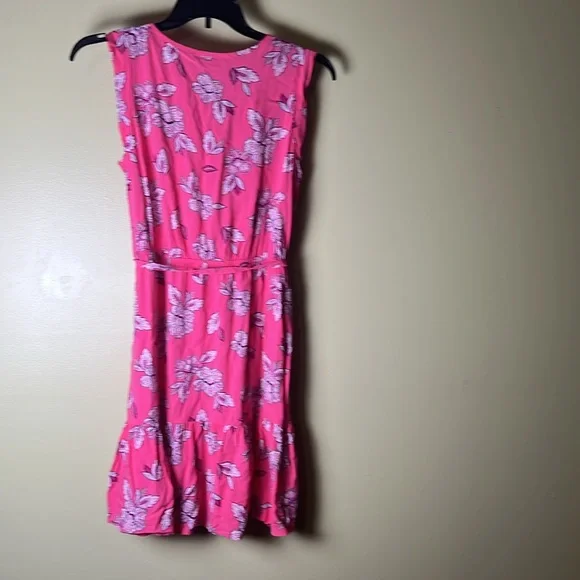 LOFT Pink and Orange feminine,Ruffled Tie Front Sundress - Picture 6 of 6